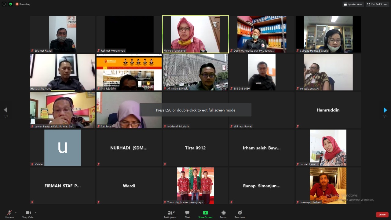 Optimalisasi Kehumasan, Bawaslu Gelar Rapat Daring
