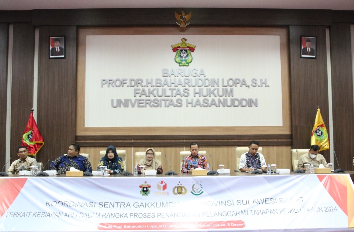 Perkuat Kesiapan Penanganan Tindak Pidana Pemilu, Gakkumdu Sulbar Bagun Kolaborasi Bersama Fakultas Hukum Universitas Hasanuddin
