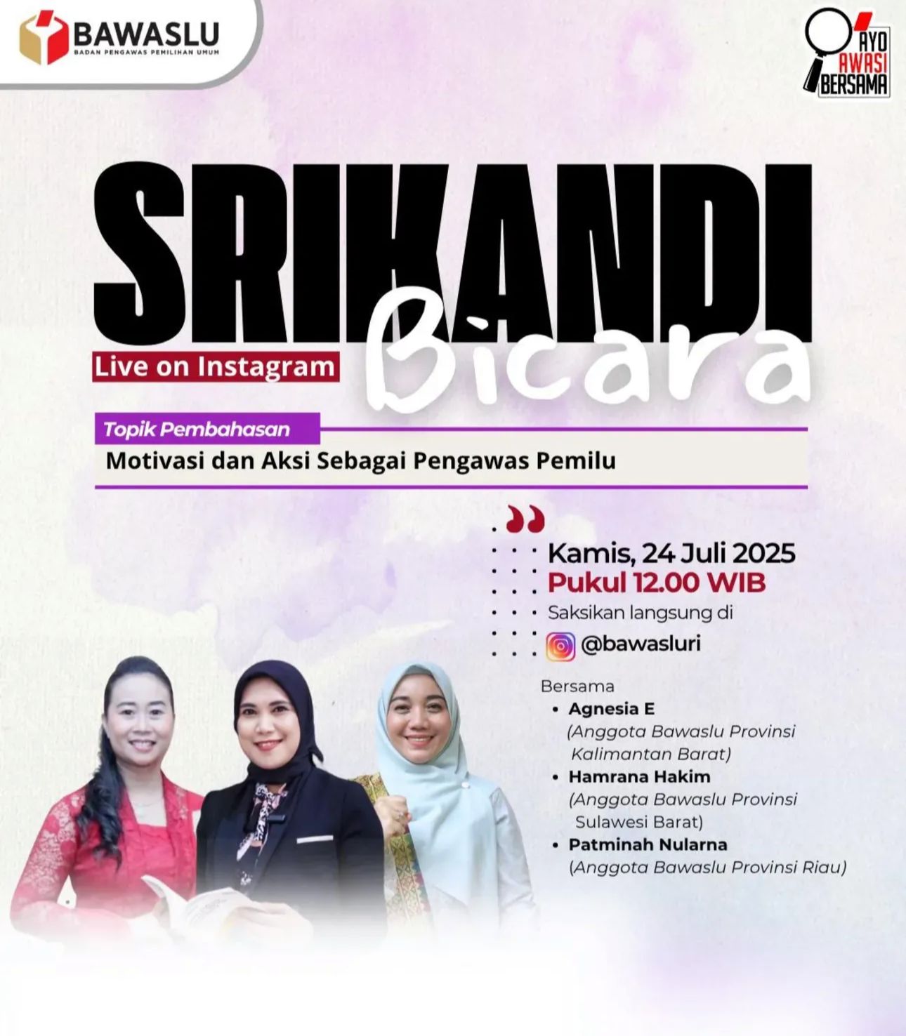 Hamrana Hakim Jadi Narasumber di “Srikandi Berbicara,” Bagikan Motivasi dan Aksi Pengawas Pemilu