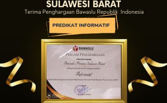 Bawaslu Provinsi Sulawesi Barat Raih Penghargaan Kategori "Informatif"